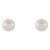 14K Yellow Cultured White Freshwater Pearl Earrings